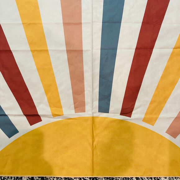 Bohemian Tapestry Hanging  Bedroom Wall Decor Rainbow Sunrise Geometric Vtg 70s - Picture 2 of 6